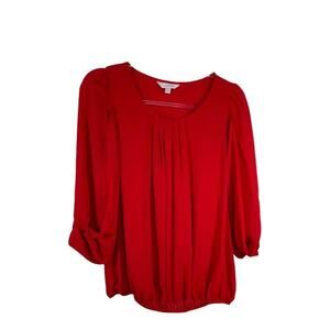 Charming‎ Charlie Womens Size M Blouse Split Sleeve Red